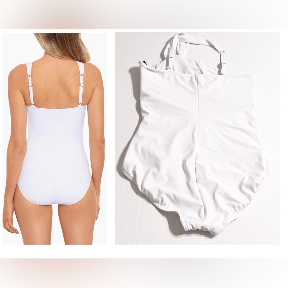 Plus Size Miraclesuit Rock Solid Europa White One… - image 2